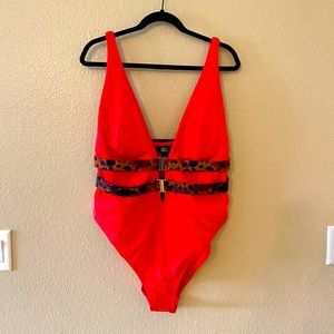 CCX Red and Leopard Swimsuit size 20